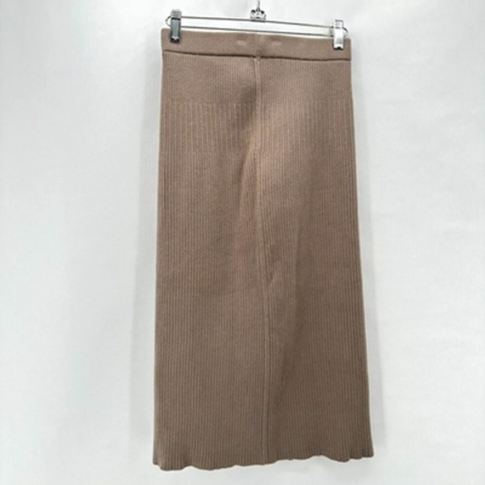 Uniqlo Bodycon Pencil Skirt‎ Womens Small Brown Ribbed Knit Midi Preppy Capsule - Picture 6 of 10